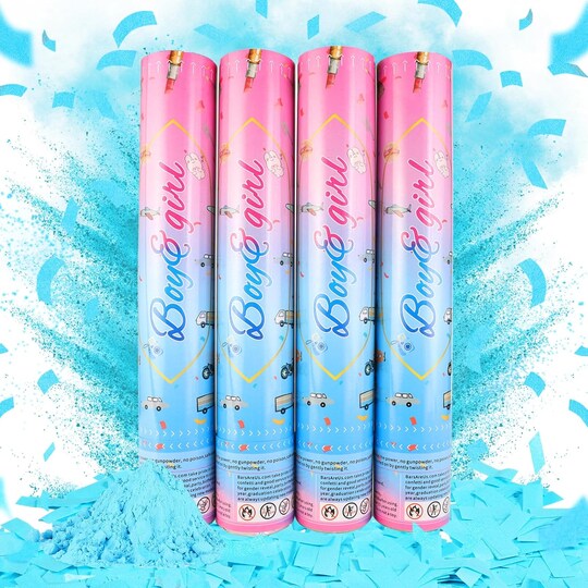 Citrus; Gender Reveal Confetti Cannon,4 Blue Safty Corn Powder Smoke Party Poppers Shoots 20-25ft,12 inch Upgrade Firmware Baby Shower Gender Reveal Party Supplies; Category:Baby Shower & Gender Reveal; Image:1